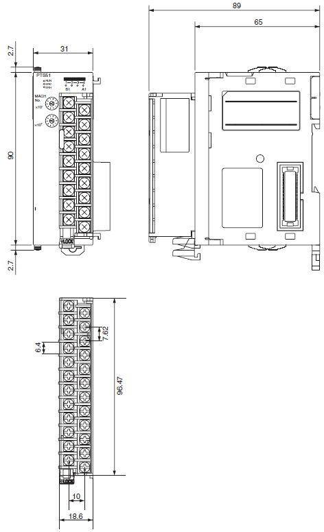 CJ1W-PDC15 Dimensions 2 CJ1W-PDC15_Dim