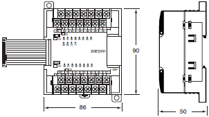 CP1H Dimensions 4 