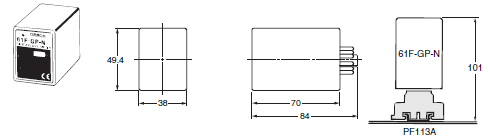 61F-GP-N[] Dimensions 1 