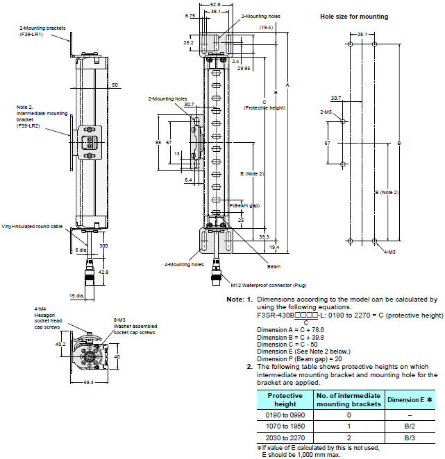 F3SR-B Dimensions 3 