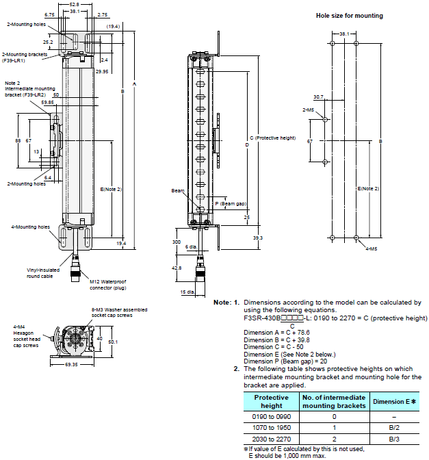 F3SR-B Dimensions 4 