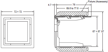 E5CC, E5CC-B, E5CC-U Dimensions 25 