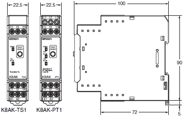 K8AK-TS / PT Dimensions 2 
