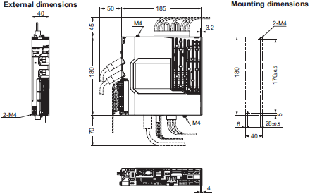 R88M-1[] / R88D-1SN[]-ECT Dimensions 2 