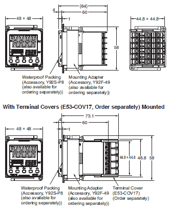 E5CD-800 Dimensions 2 