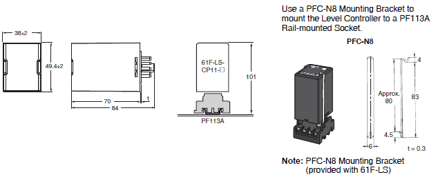 61F-LS Dimensions 1 