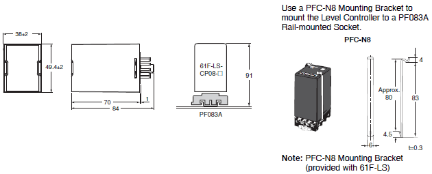 61F-LS Dimensions 2 