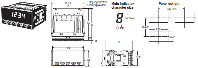 K3MA-L Dimensions 1 