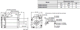 R88M-K, R88D-KN[]-ECT Dimensions 23 