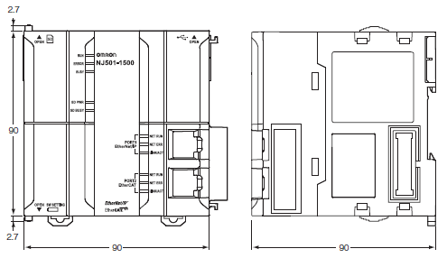 NJ501-4[][][] Dimensions 1 